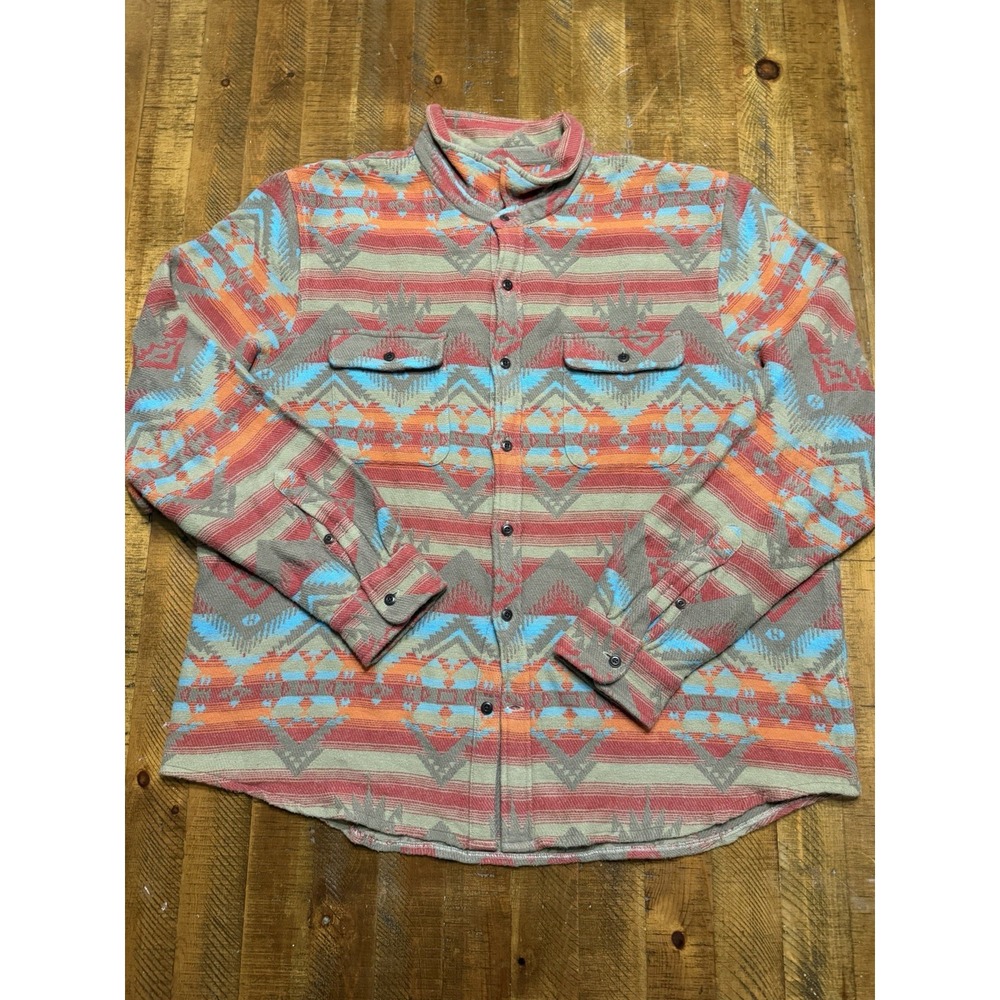 Lucky Brand Aztec Geometric Cardigan Men's XXL Shawl Collar Button Cardigan